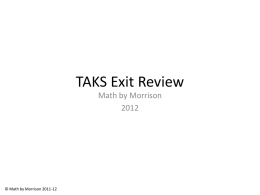TAKS Exit Review - Castleberry ISD