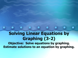 Solving Linear Equations by Graphing PowerPoint