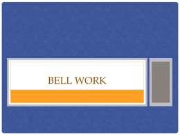 Bell Work - Denton ISD