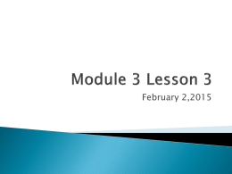 Module 3 Lesson 1
