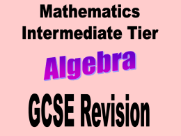 Higher GCSE Algebra revision