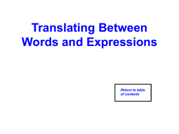 translating expressions and equations ppt