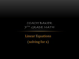 Coach Baker 7th Grade Math