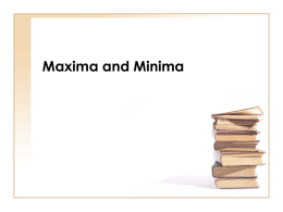 Maxima and Minima - Glassboro Public Schools