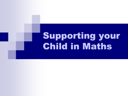 Supporting your child with maths 2015
