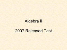 2007 Algebra II Released Test