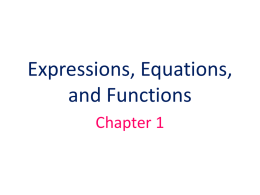 Algebra Chapter 1 Powerpoint
