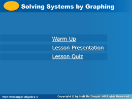 Solving systems by graphing