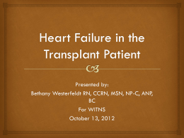 Heart Failure in the Transplant Patient