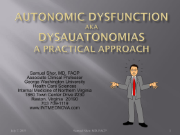 Autonomic Dysfunction - Internal Medicine of Northern Virginia