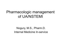 Pharmacologic management of UA/NSTEMI