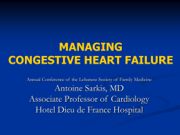 Congestive Heart failure - Lebanese Society of Family