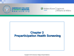 Chapter 2 Preparticipation Health Screening and Risk