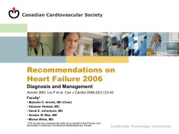 2006 HF Guidelines - Canadian Cardiovascular Society