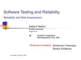 Software Testing and Reliability Day 5