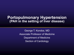 Clinical Classification of Pulmonary Hypertension