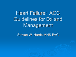 Heart Failure: Dx and Management