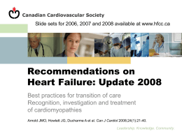 2008 HF Guidelines - Canadian Cardiovascular Society