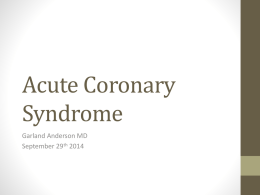 Acute Coronary Syndrome - LSU School of Medicine