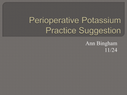 Potassium Practice Suggestion