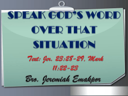 Speak God`s Word Over That Situation