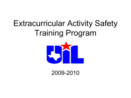 UIL Safety Training Program - La Joya Independent School District