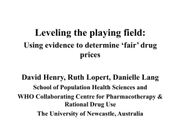 Using evidence to determine `fair` drug prices