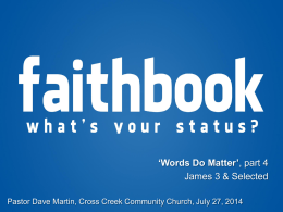 Words Do Matter - Cross Creek Community Church