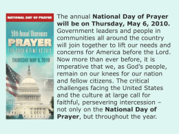 The Power of Prayer - April 25, 2010