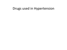 Drugs used in Hypertension