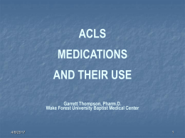 ACLS Medications and Their Use