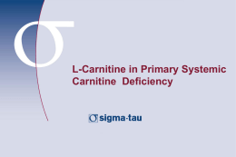 L-Carnitine in Primary Systemic Carnitine