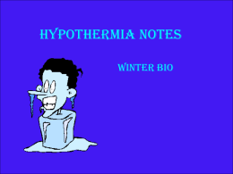 Hypothermia Notes - Waconia High School