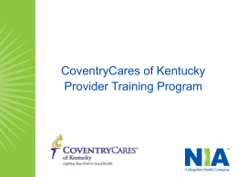 CoventryCares of Kentucky Provider Training
