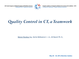 Quality Control in CT, a teamwork - 2015 Joint Congress on Medical