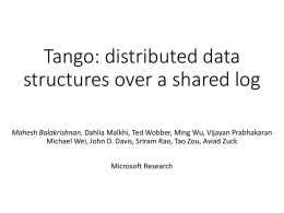 Tango: distributed data structures over a shared log