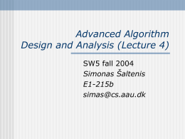 Advanced Algorithm Design and Analysis (Lecture 1)