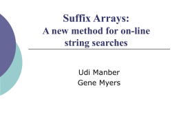 Suffix Arrays: A new method for on