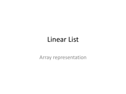 Linear List - University of Southern Mississippi