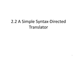 2.2 A Simple Syntax-Directed Translator