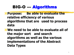BIG-O --- Algorithms
