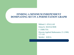 finding a minimum independent dominating set in a permutation graph