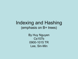 B Tree Index Files by Huy Nguyen
