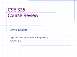 CSE 326 Course Review