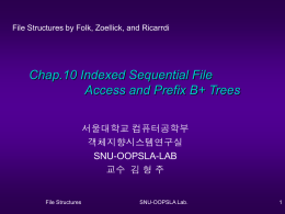 Chap9. The B+ Tree Family and Indexed Sequential File Access