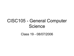 CISC105 - General Computer Science