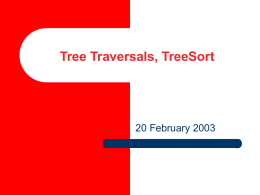Trees and Tree Traversals