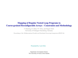 Mapping of Regular Nested Loop Programs to