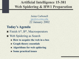 Artificial Intelligence 15-381 Heuristic Search Methods