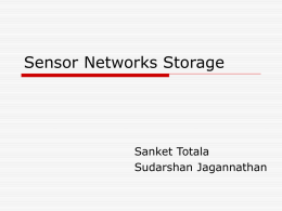 Sensor Networks Storage